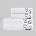 Combed Cotton Jacquard Towels Pack Of 2 & 4 -White