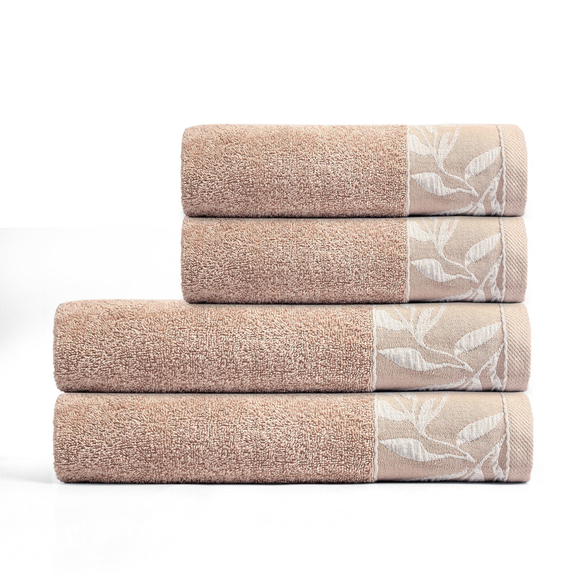 Combed Cotton Jacquard Towel - Beige