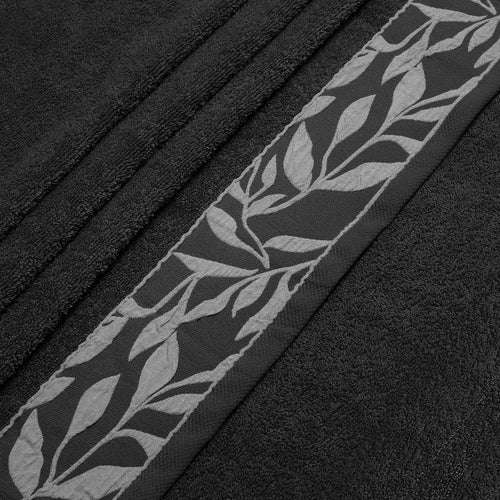 Combed Cotton Jacquard Towel - Black