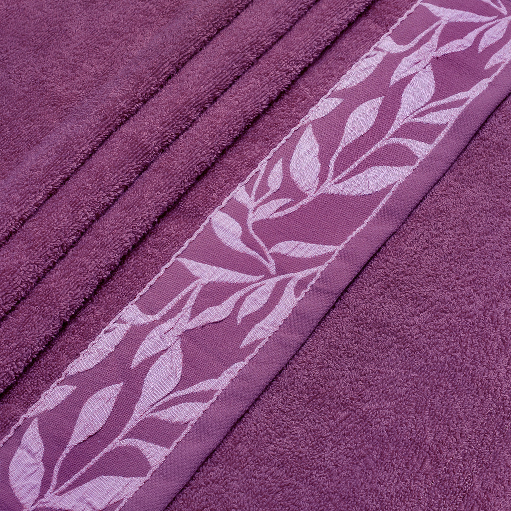 Combed Cotton Jacquard Towel - Plum