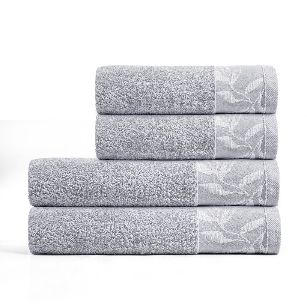 Combed Cotton Jacquard Towel - Grey