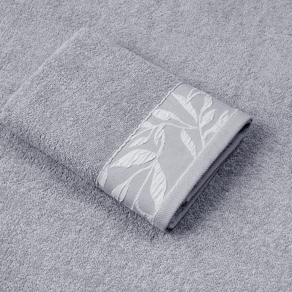 Combed Cotton Jacquard Towel - Grey
