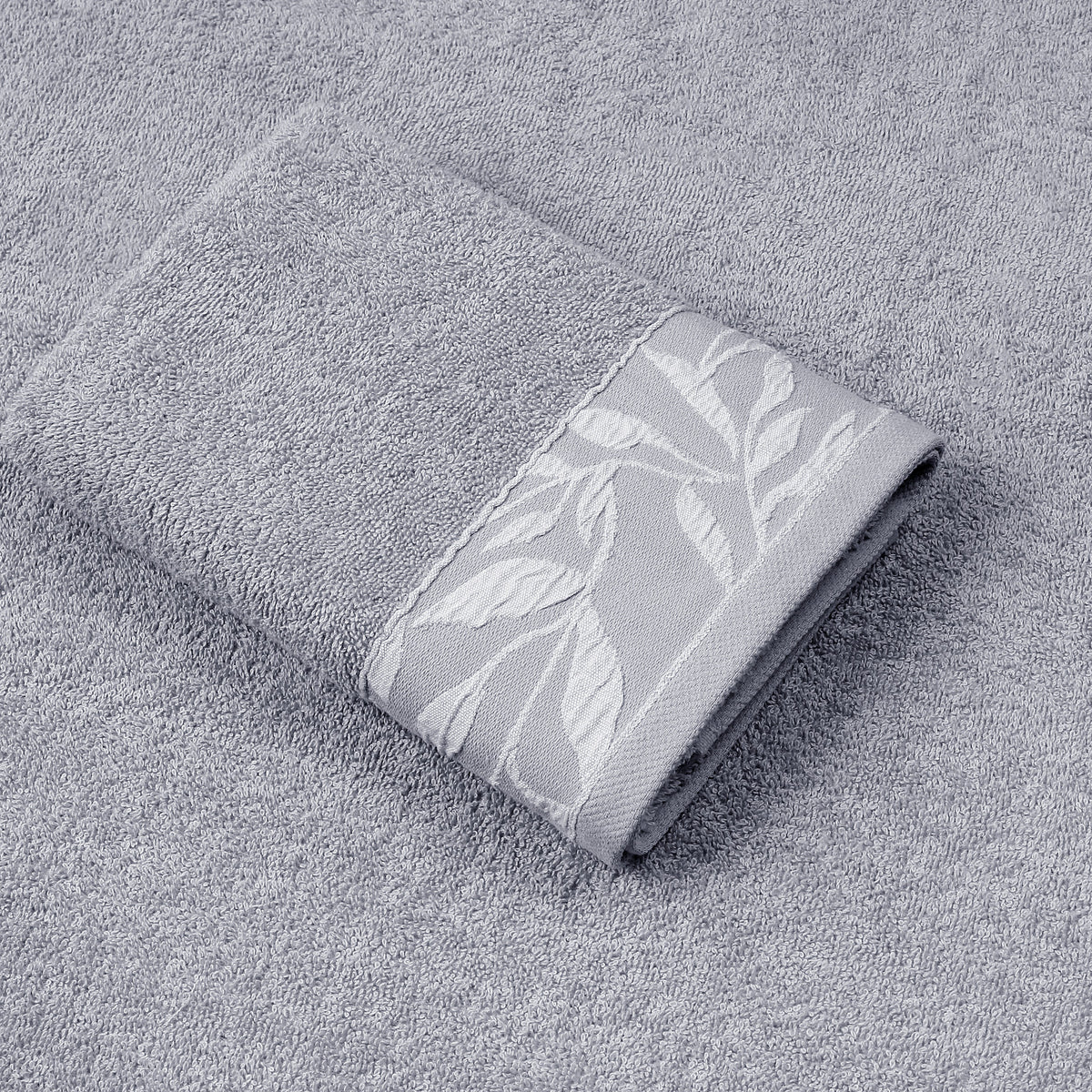Combed Cotton Jacquard Towel - Grey