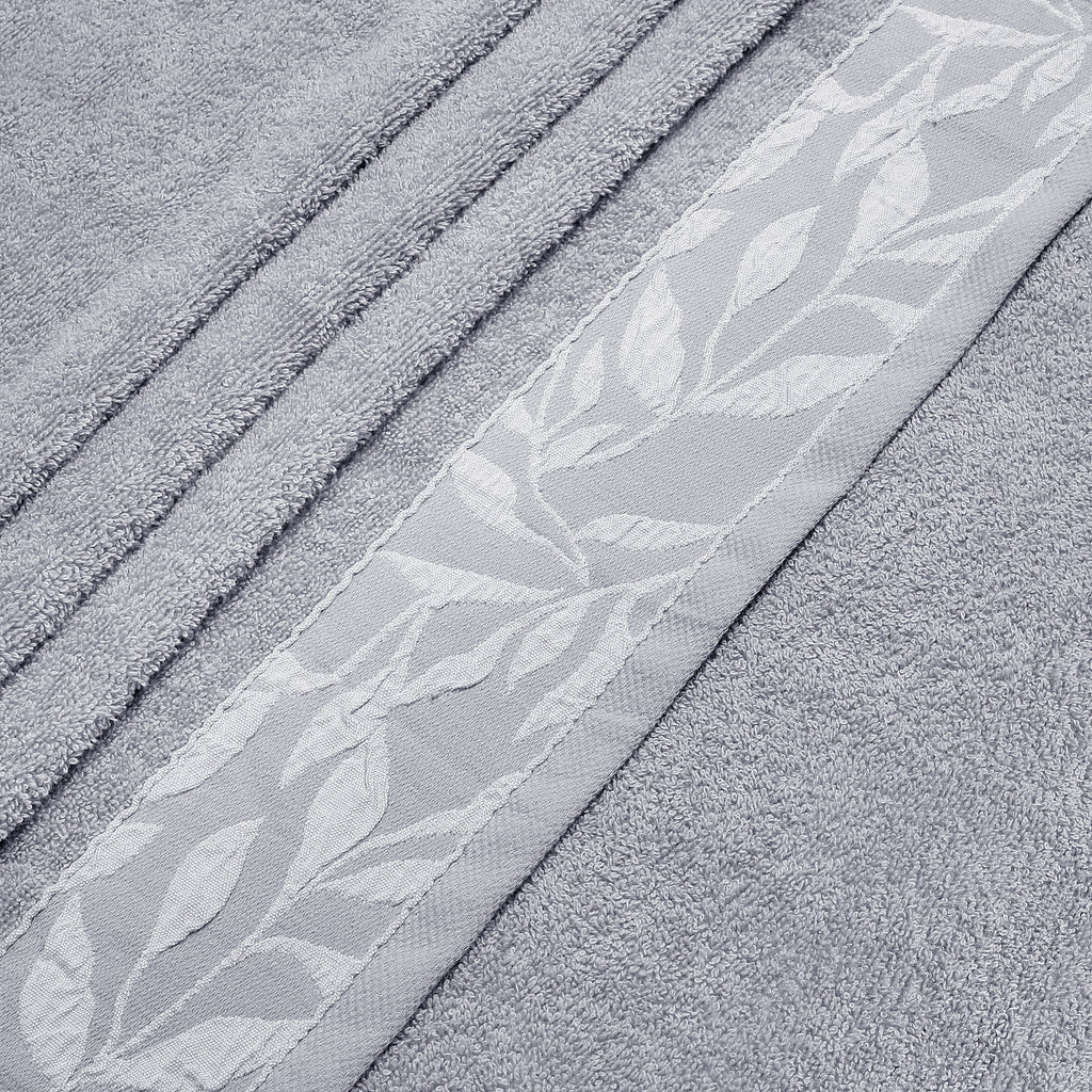 Combed Cotton Jacquard Towels Pack Of 2 & 4 - Grey