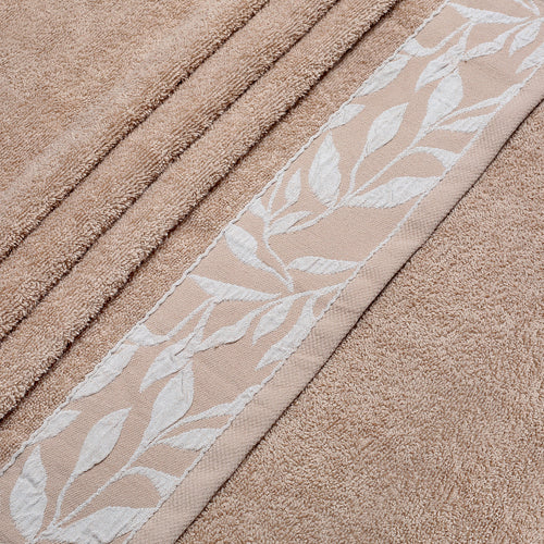 Combed Cotton Jacquard Towel - Beige
