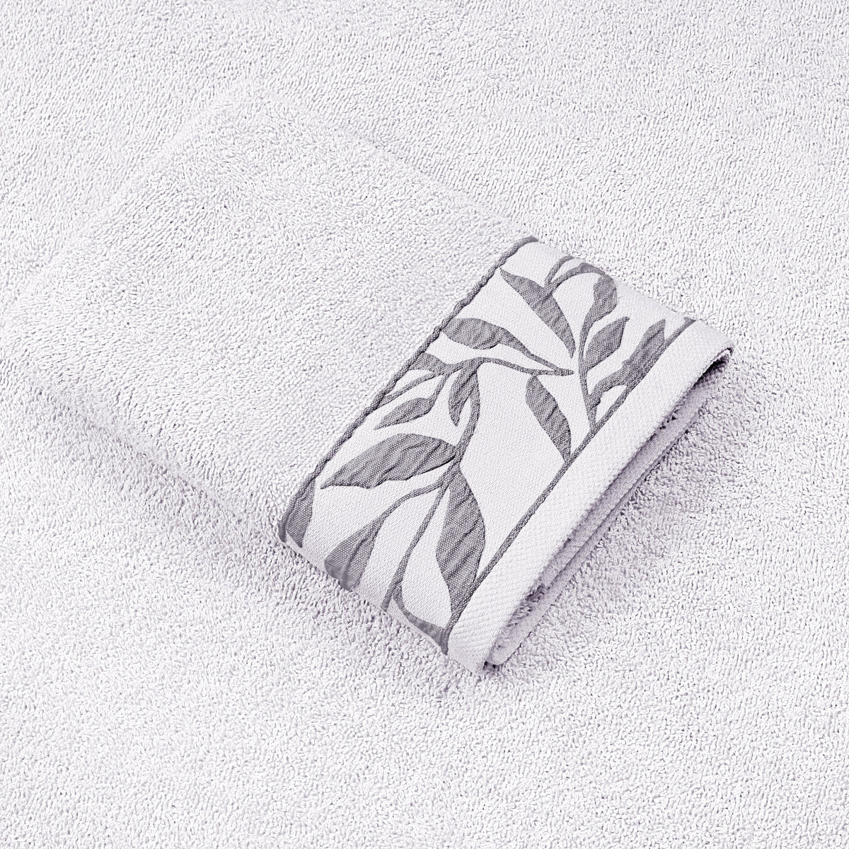 Combed Cotton Jacquard Towels Pack Of 2 & 4 -White