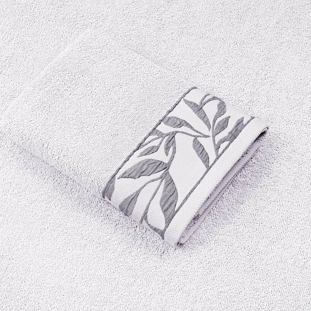 Combed Cotton Jacquard Towels - White