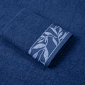 Combed Cotton Jacquard Towel - Navy