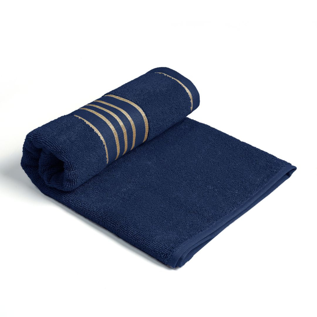 Combed Cotton Navy Towel Pack Of 2 & 4