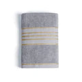 Combed Cotton Striped Towel - Grey