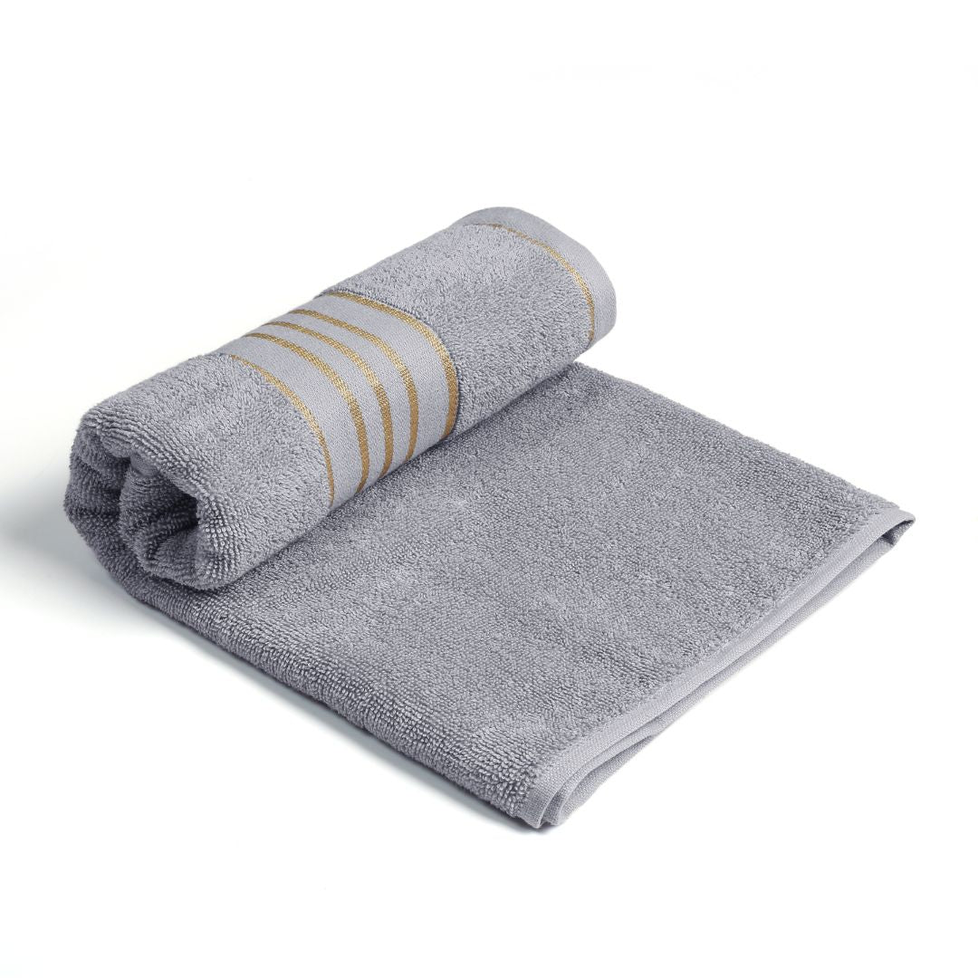 Combed Cotton Grey Towel Pack Of 2 & 4