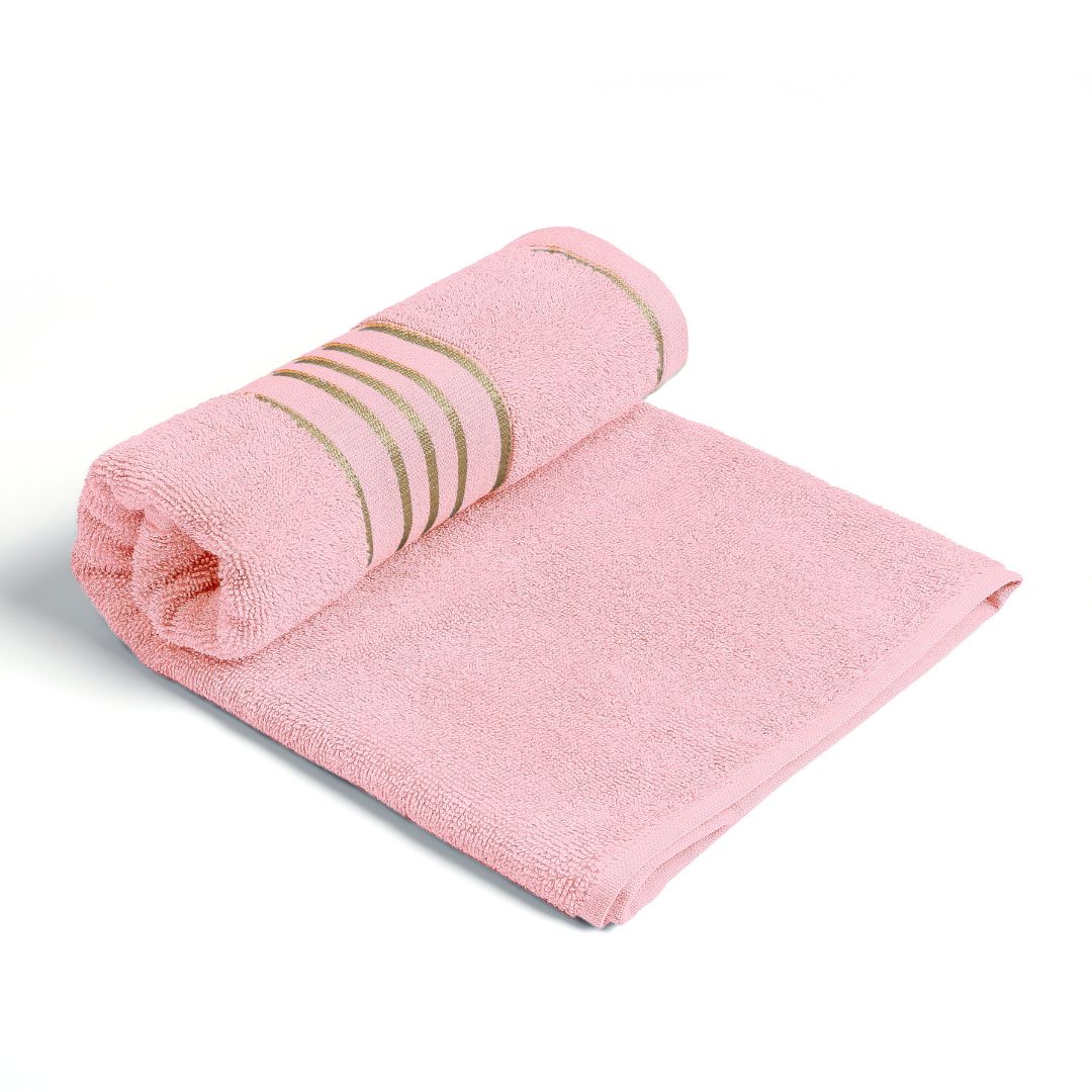 Combed Cotton Pink Towel Pack Of 2 & 4