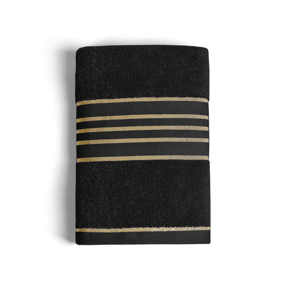 Combed Cotton Black Towel Pack Of 2 & 4