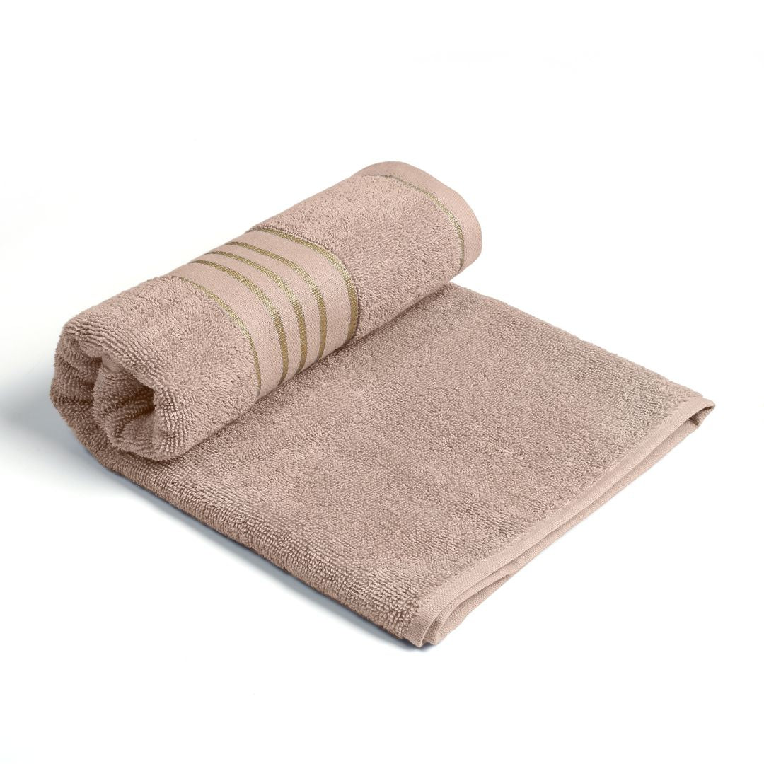 Combed Cotton Beige Towel Pack Of 2 & 4