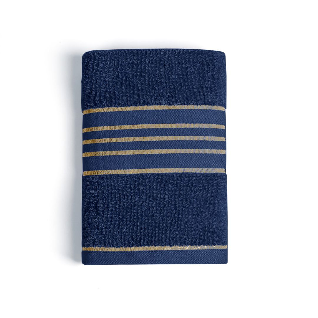Combed Cotton Navy Towel Pack Of 2 & 4