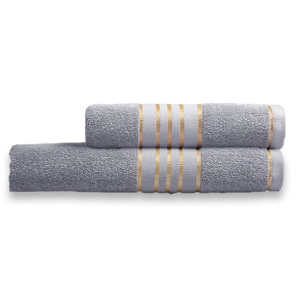 Combed Cotton Grey Towel Pack Of 2 & 4