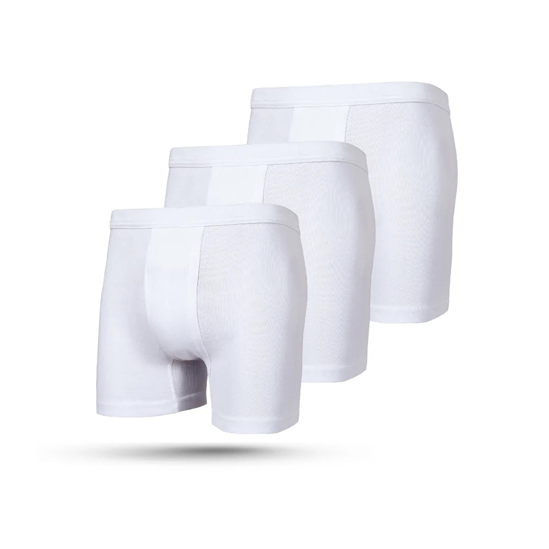Sixer Supreme Men's Boxer Briefs White - Pack of 3