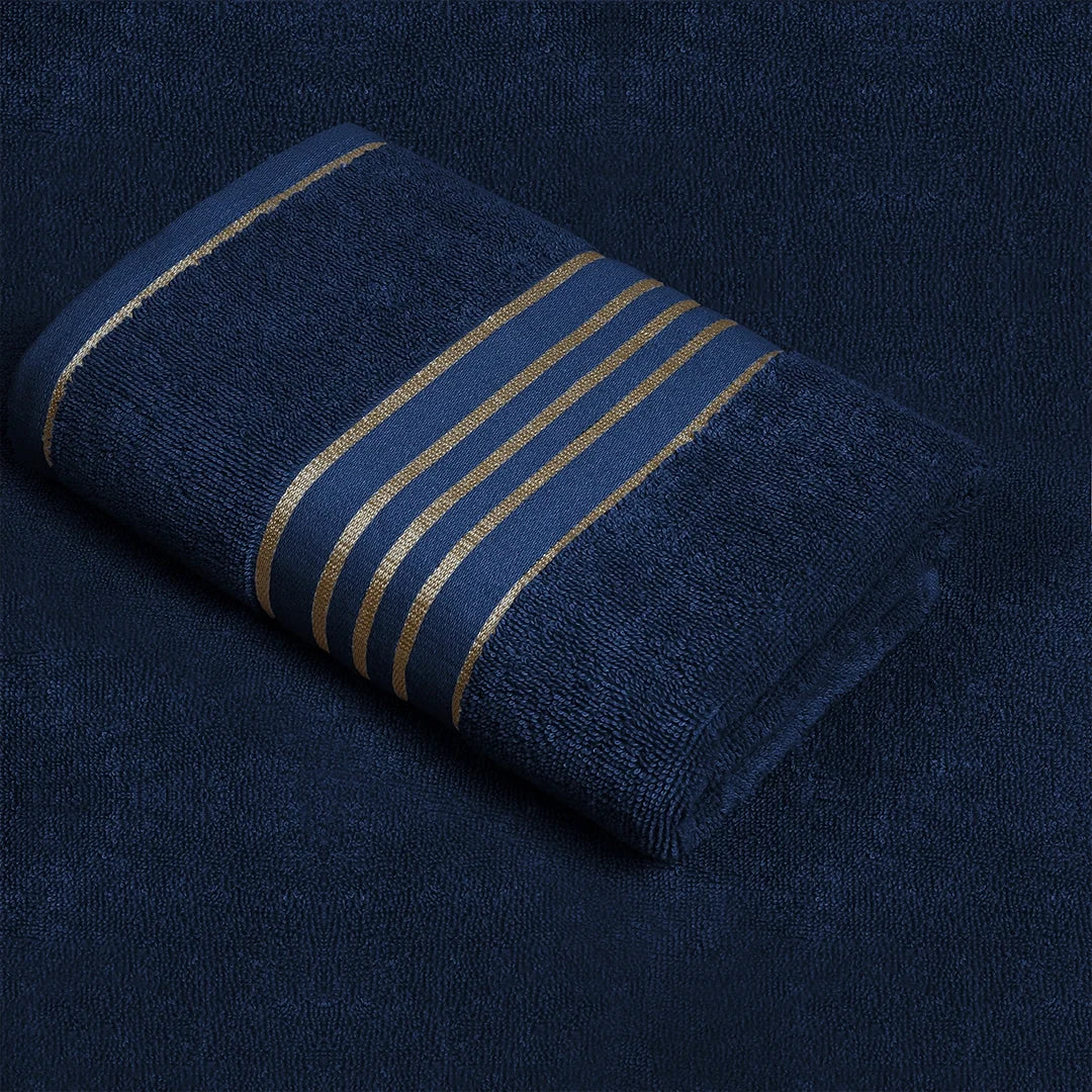 Combed Cotton Navy Towel Pack Of 2 & 4