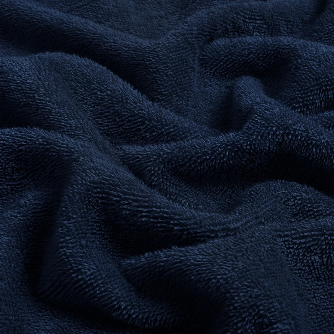 Combed Cotton Striped Towel - Navy
