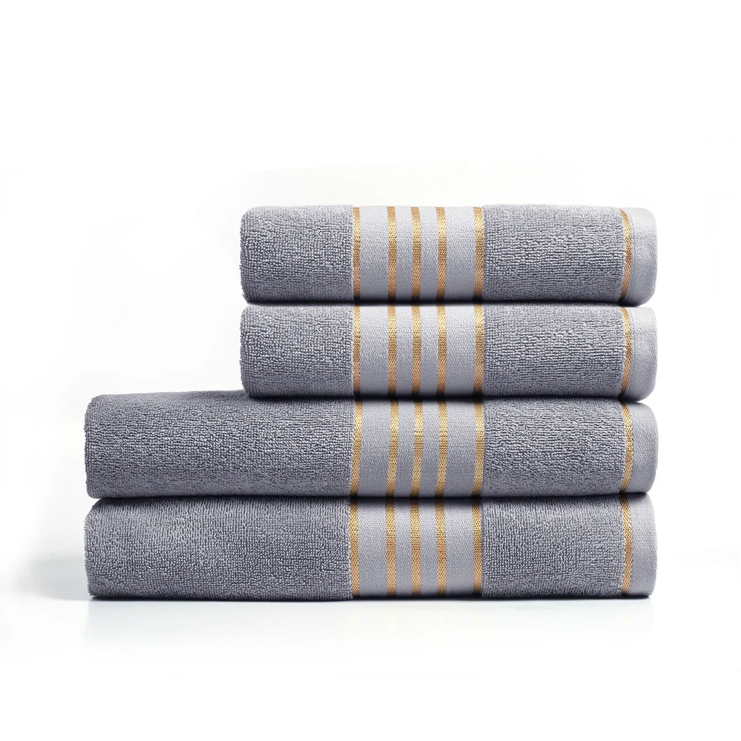 Combed Cotton Grey Towel Pack Of 2 & 4