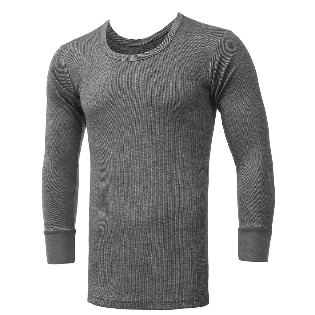 Men's Long Sleeves Woollen Thermal - Grey