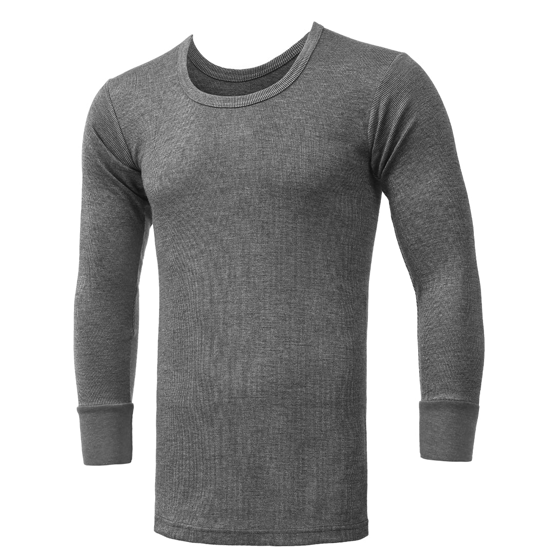 Men's Long Sleeves Woollen Thermal - Grey