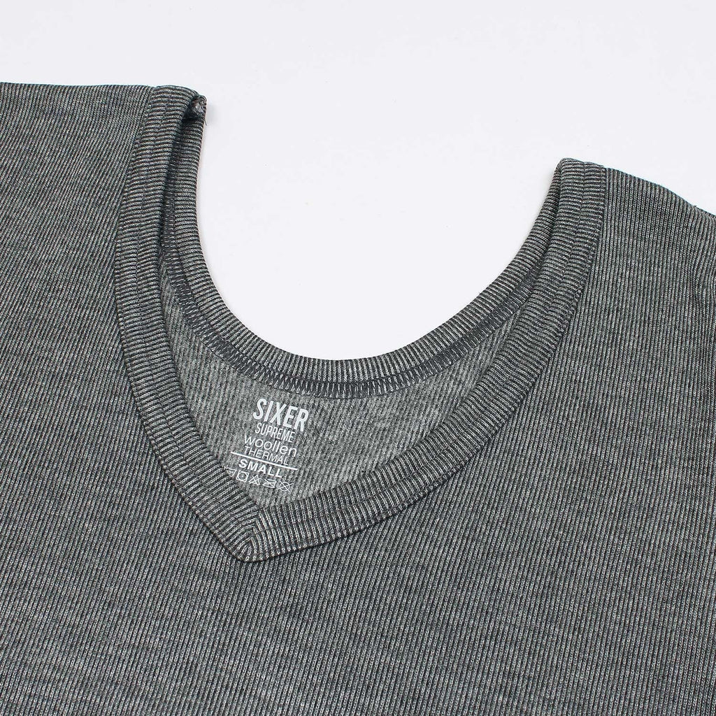 Women 3/4 Sleeves Woollen Thermal 2 Pc Set - Grey