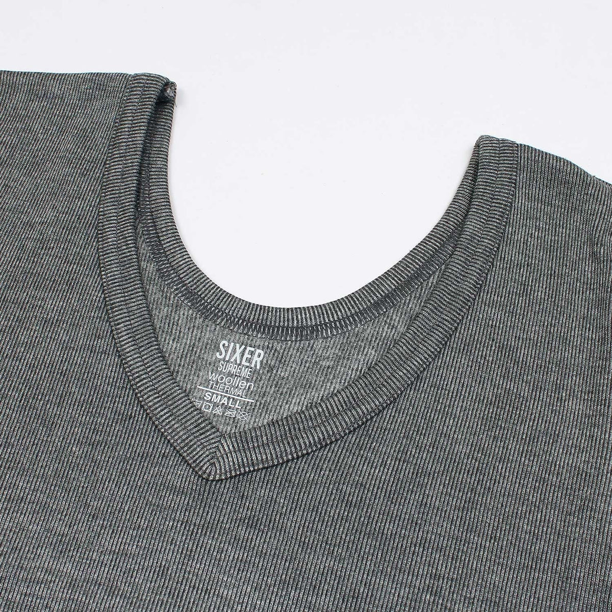 Women 3/4 Sleeves Woollen Thermal 2 Pc Set - Grey