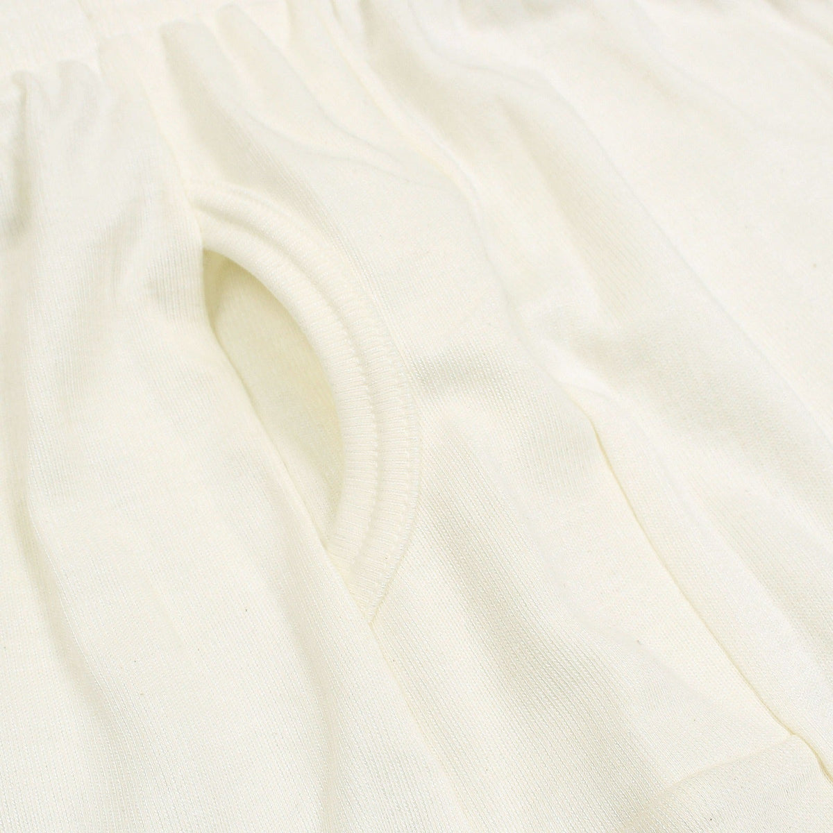 Men's Long Sleeves Woollen Thermal 2 Pc Set -Off White