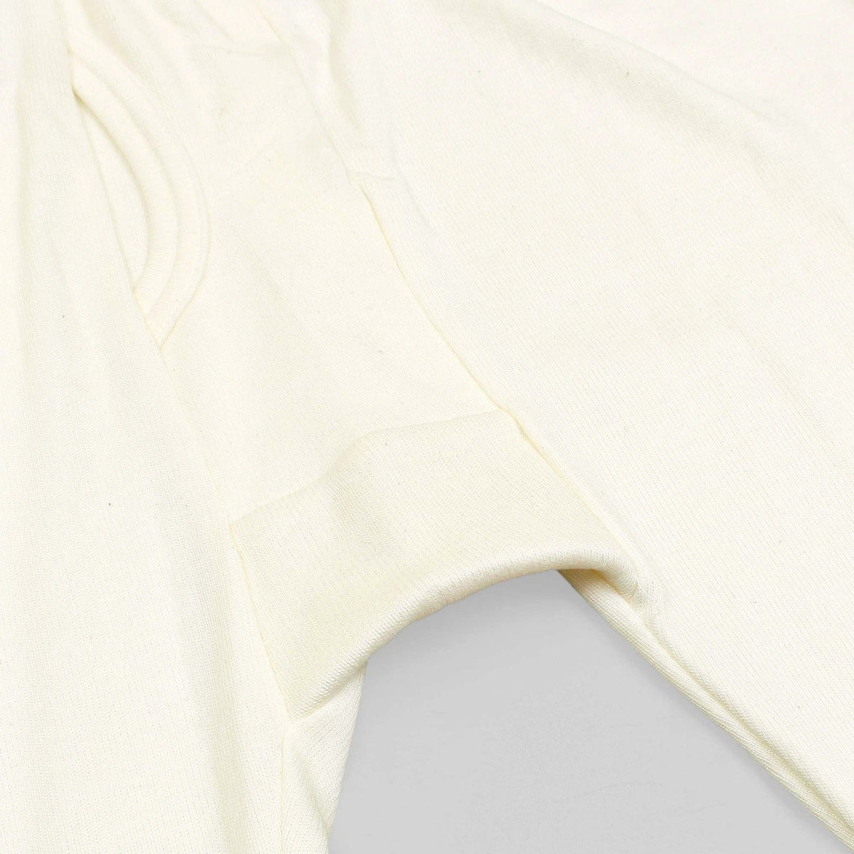 Men's Long Sleeves Woollen Thermal 2 Pc Set -Off White
