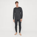 Men's Long Sleeves Warmer 2 Pc Set-Dark Grey
