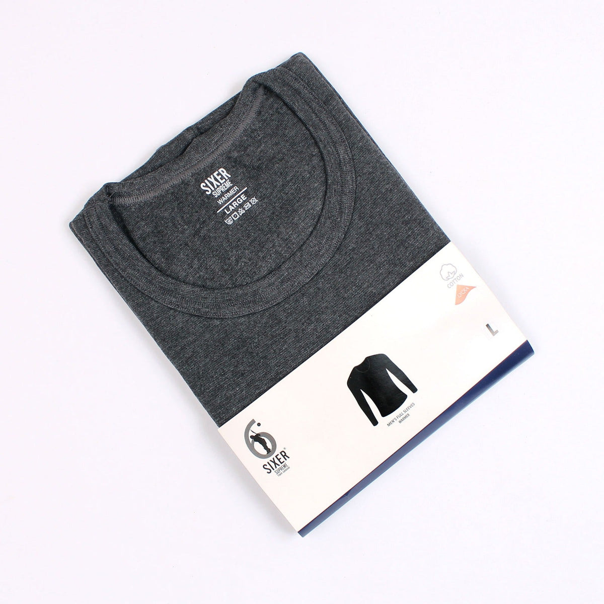 Men's Long Sleeves Warmer 2 Pc Set-Dark Grey