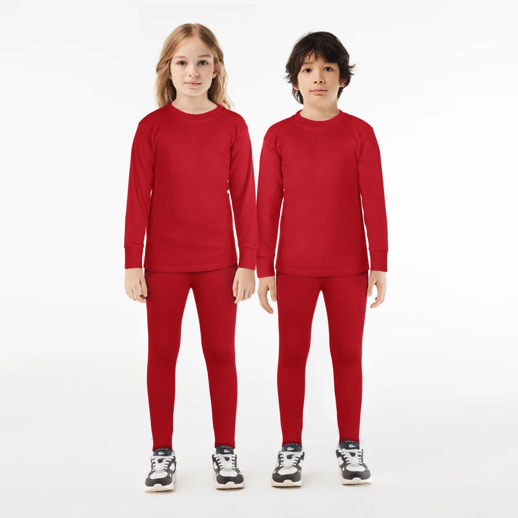 Kids Unisex Warmer 2 Pc Set - Red