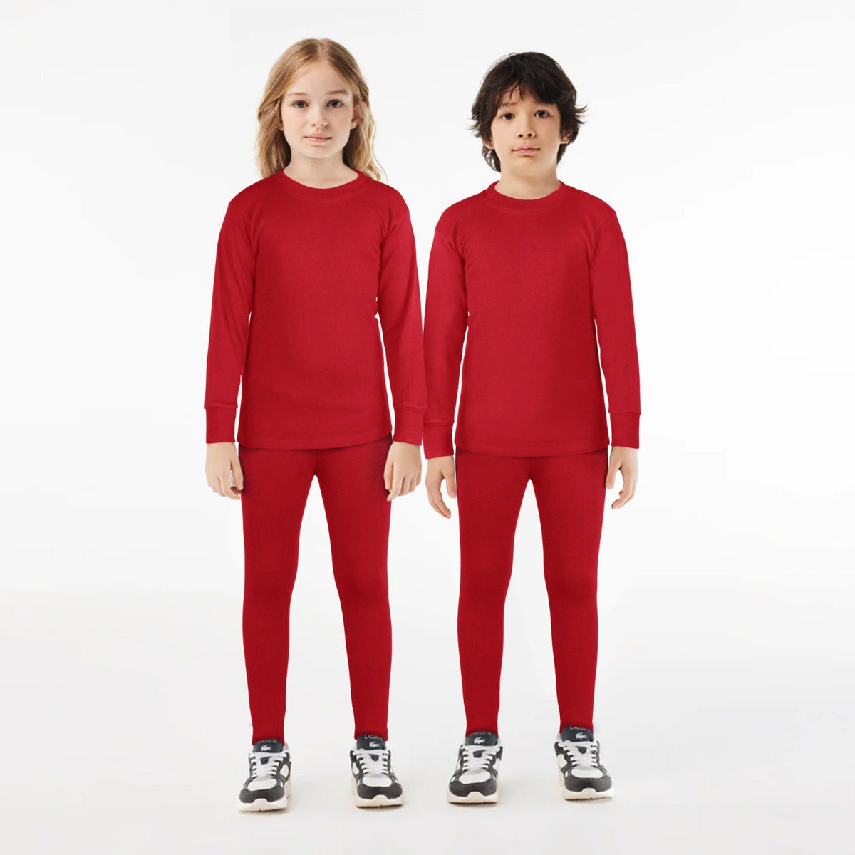 Kids Unisex Warmer 2 Pc Set - Red