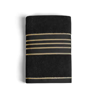 Combed Cotton Striped Towel - Black
