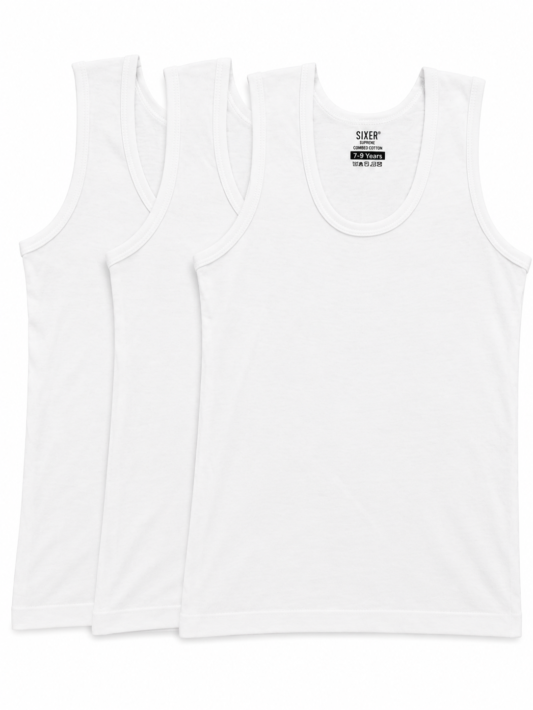 SixerSupreme Boys Premium Vests Pack of 3
