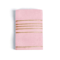 Combed Cotton Striped Towel - Pink