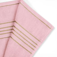 Combed Cotton Striped Towel - Pink