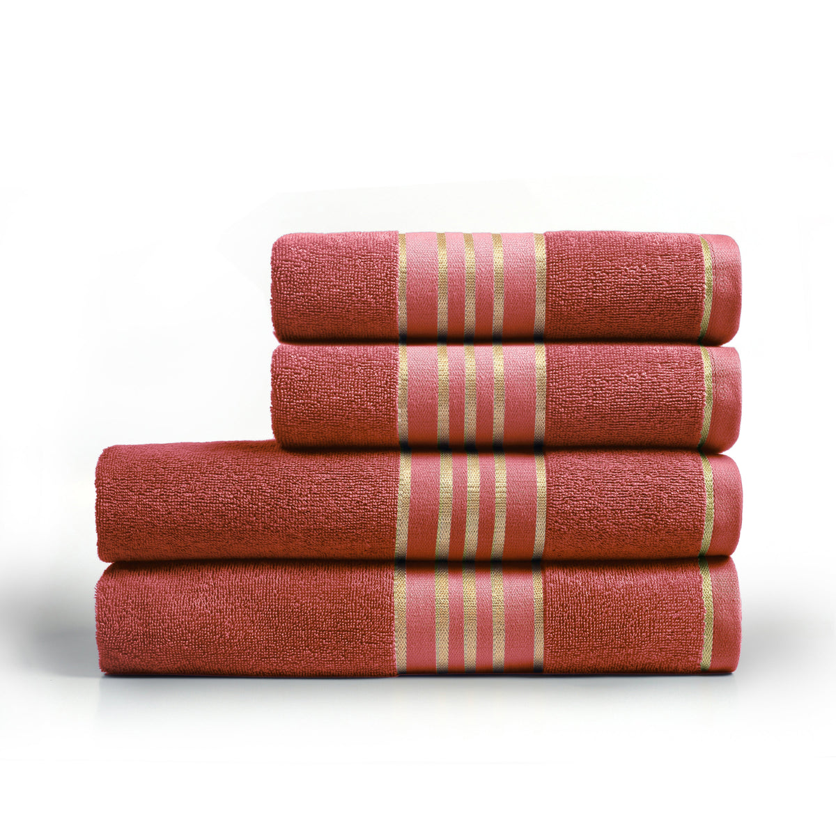 Combed Cotton Rust Towel Pack Of 2 & 4