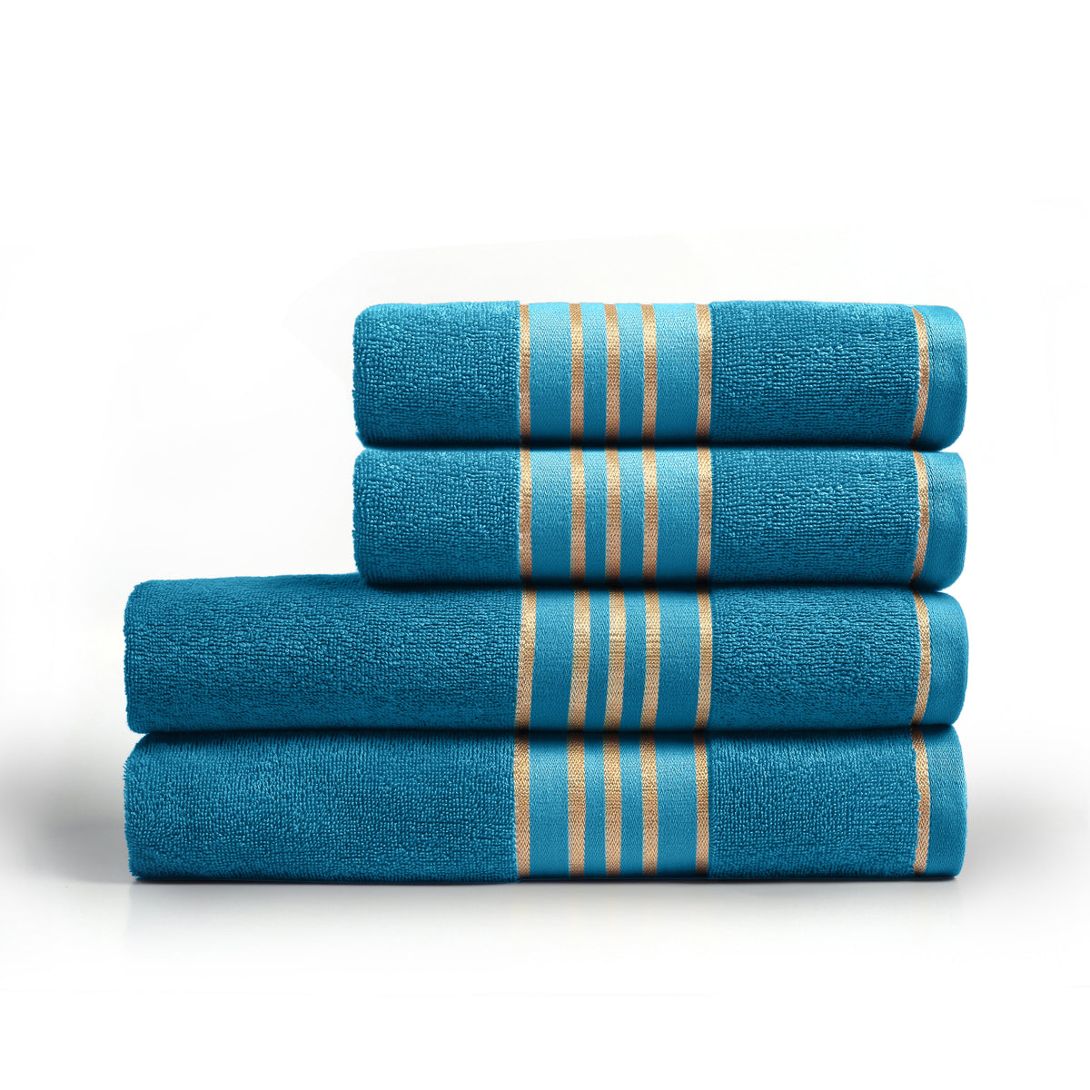 Combed Cotton Teal Towel Pack Of 2 & 4
